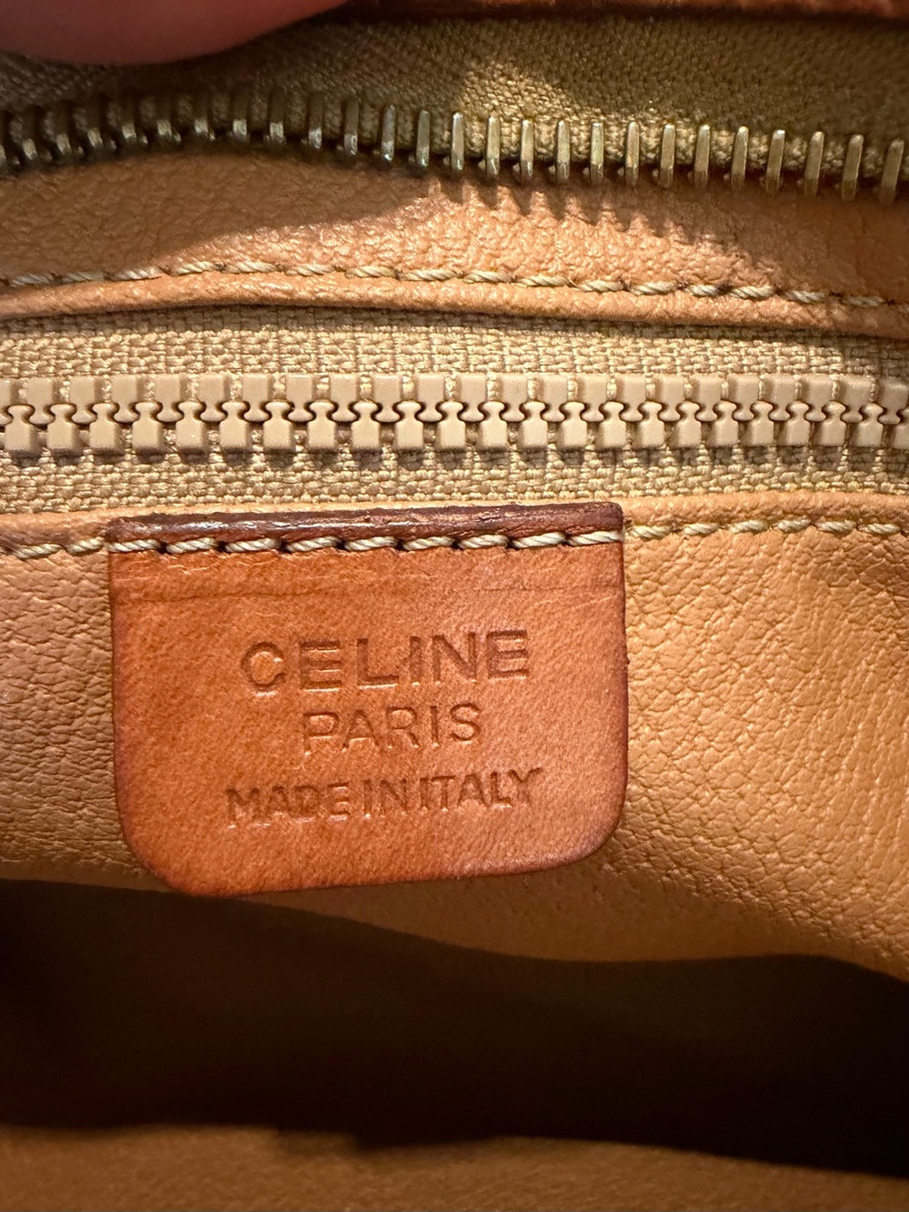 Vintage Celine Macadam Monogram Leather Wristlet Clutch Made in Italy - Picture 4 of 13